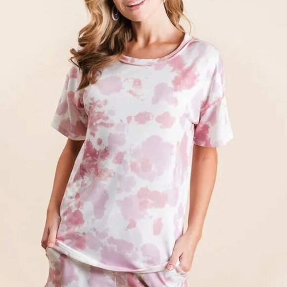 BiBi Tie Dye Print Terry Shorts With Side Pockets - Picture 8 of 16